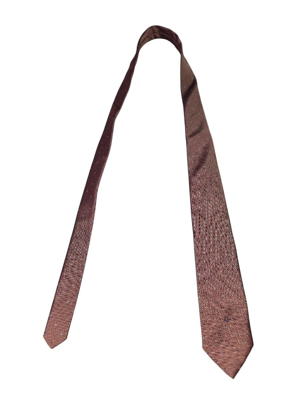 6/8/49. Christian Dior Men's Brown Textured Silk Tie